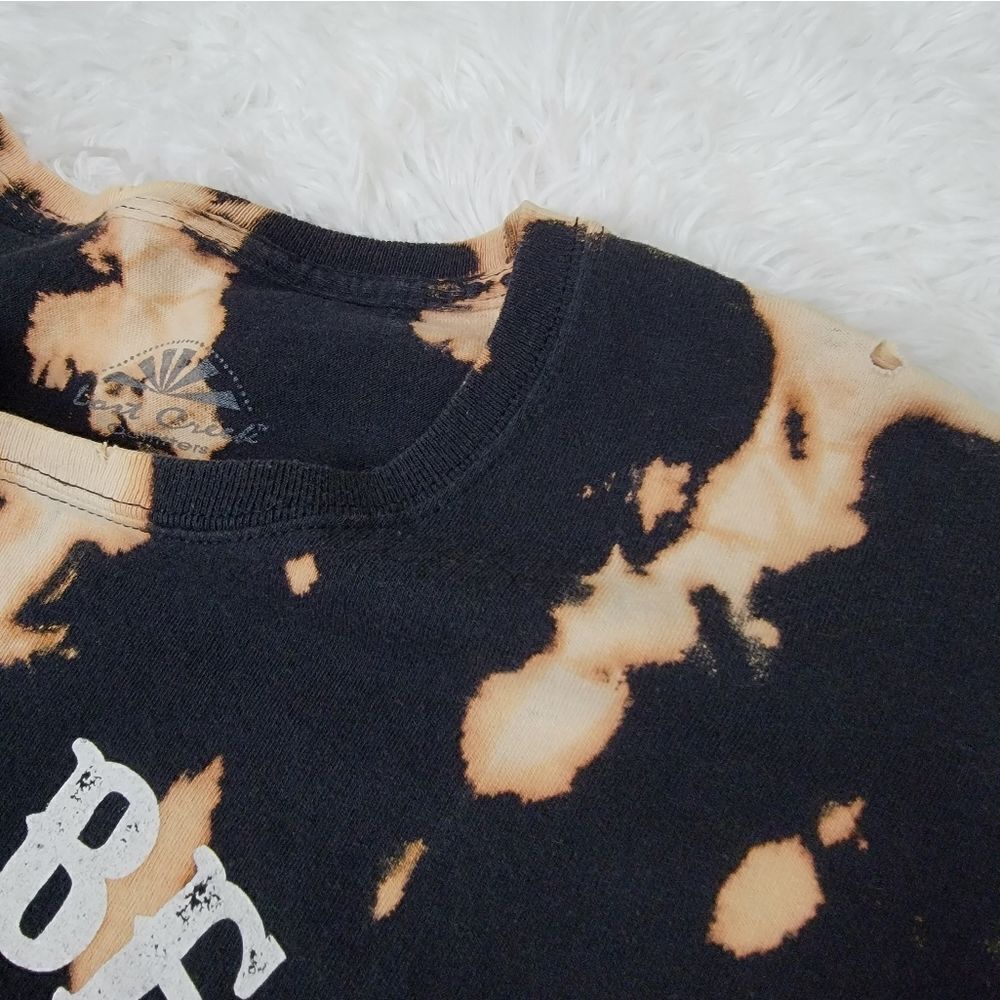 Lost Creek Graphic Tee Tie-dye Rainbow Crop Top Short Sleeve T-Shirt Size L - Picture 4 of 7